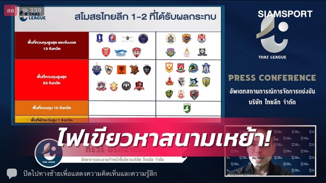 ไทยลีกไฟเขียวให้ทีมพื้นที่สีแดงหารังเหย้าจัดเตะในช่วงแรกได้